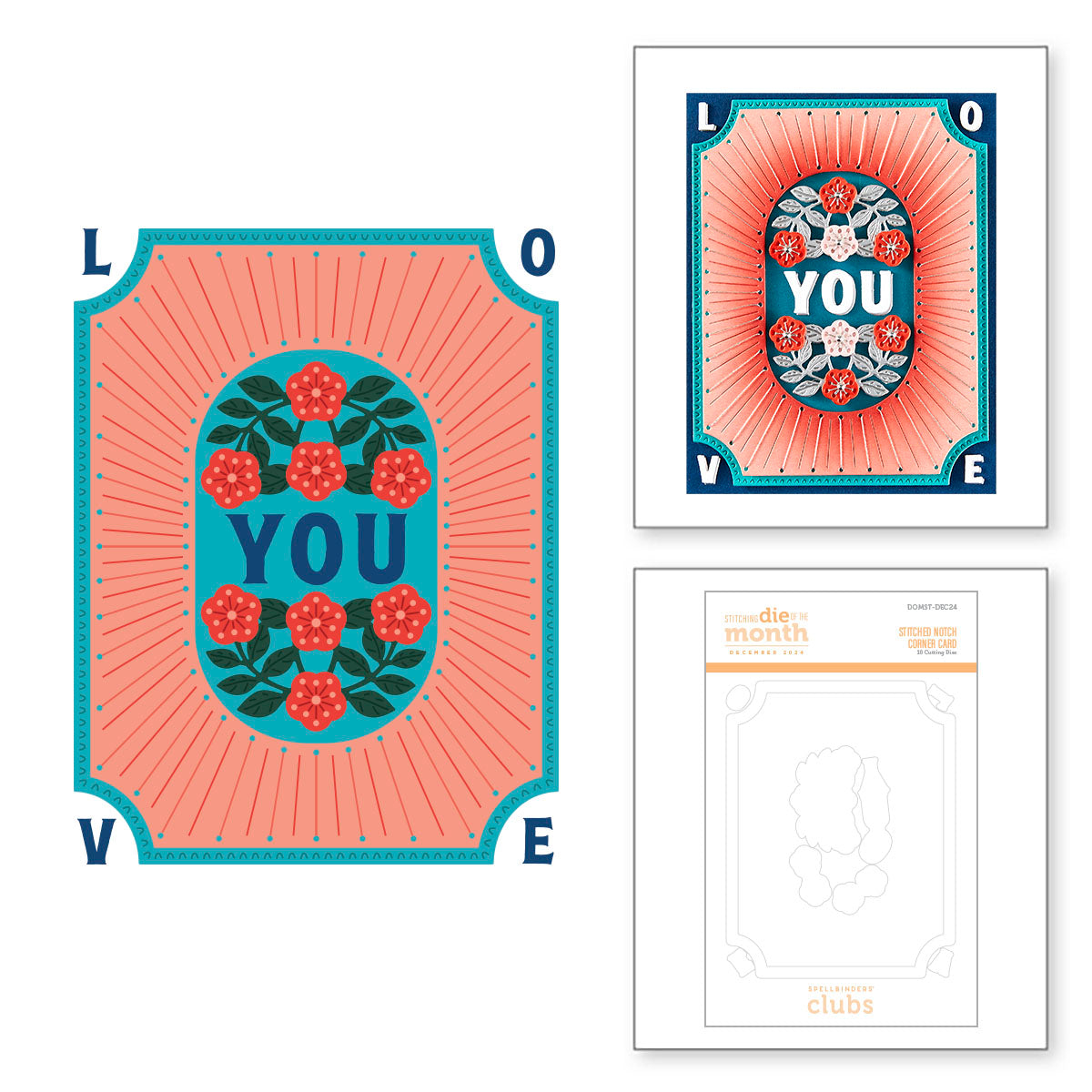 Card Notch Stitched Notch Corner Card - Stitching Die of the Month – Spellbinders UK