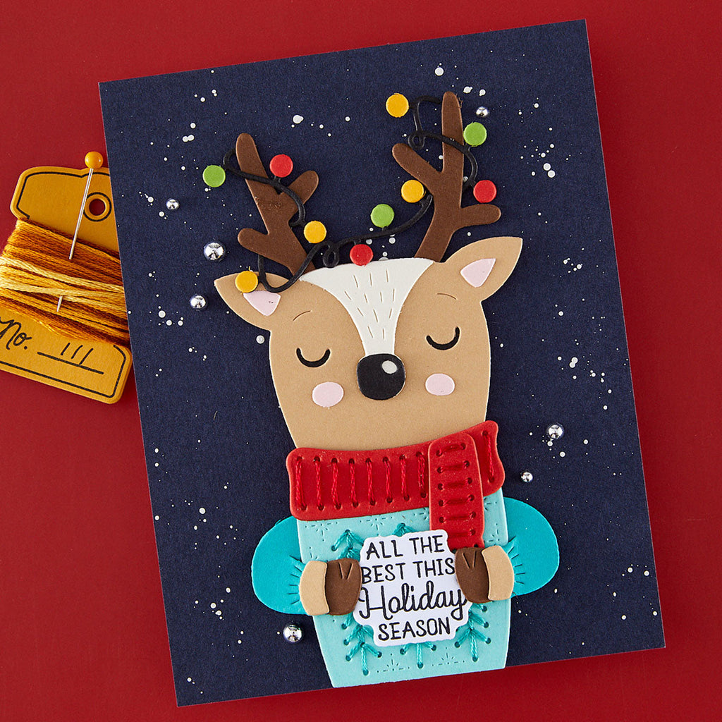 Sweater Weather Friend Stitching Die of the Month - card project 4
