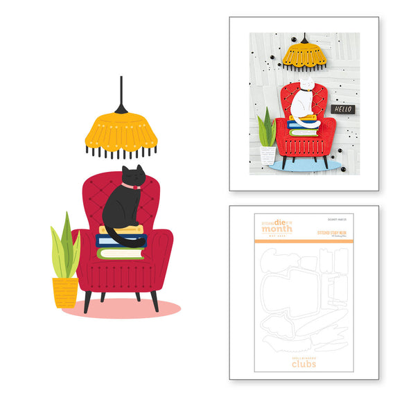 Stitched Study Nook -  Stitching Die of the Month