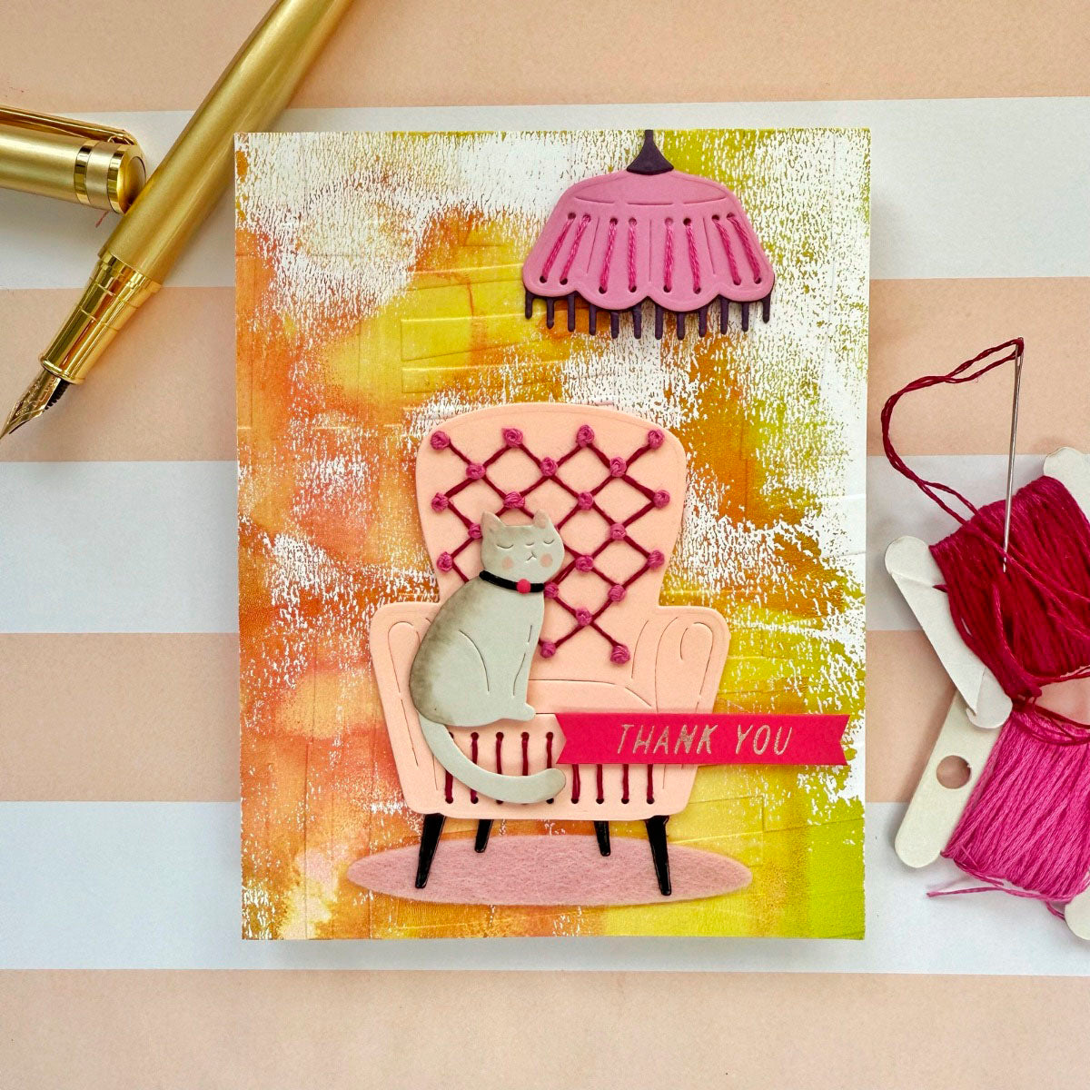 Stitched Study Nook -  Stitching Die of the Month