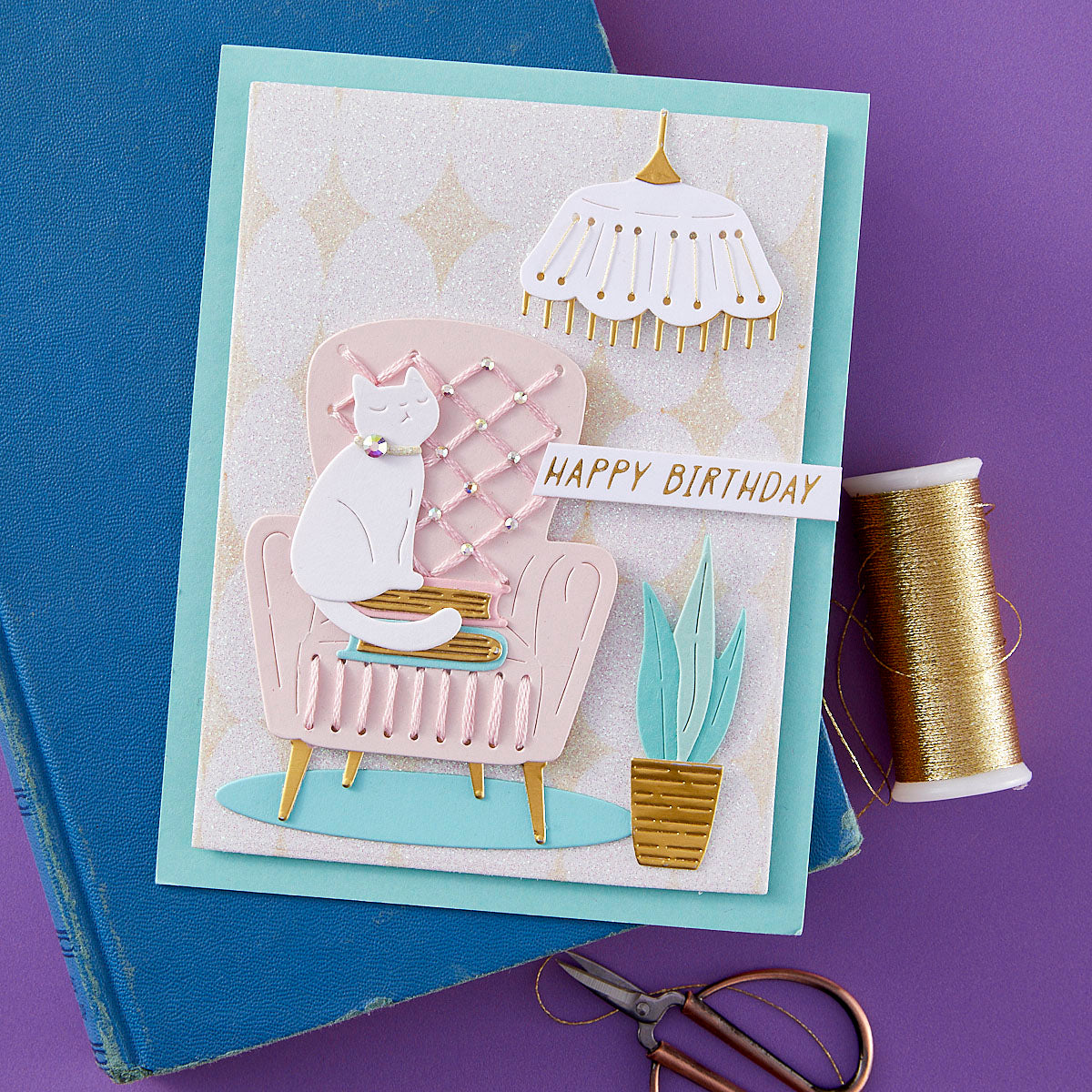 Stitched Study Nook -  Stitching Die of the Month