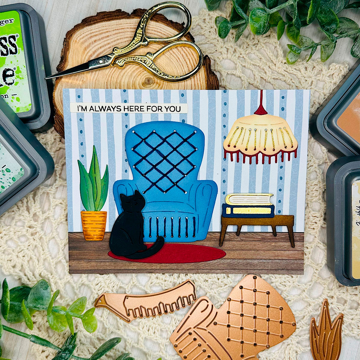 Stitched Study Nook -  Stitching Die of the Month