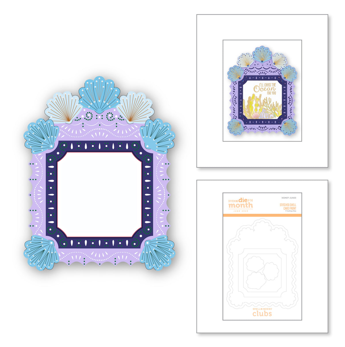 Stitched Shell Card Front - Stitching Die of the Month – Spellbinders UK