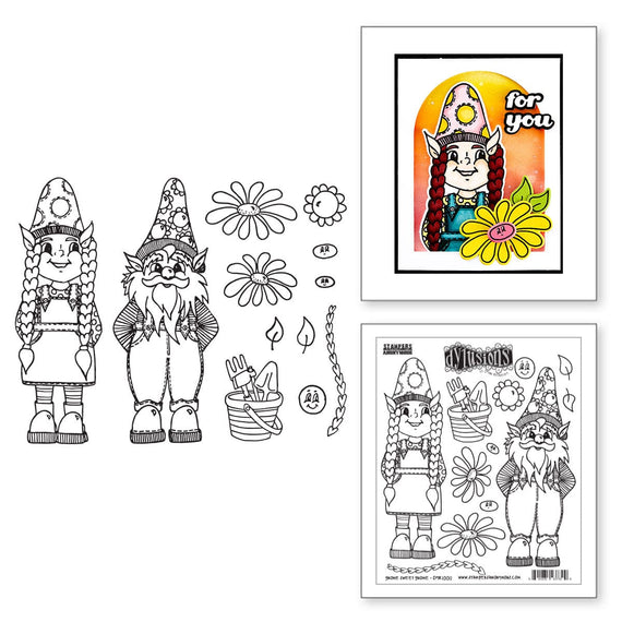 Royal Acme Gnome Sweet Gnome Cling Stamps by Dyan Reaveley