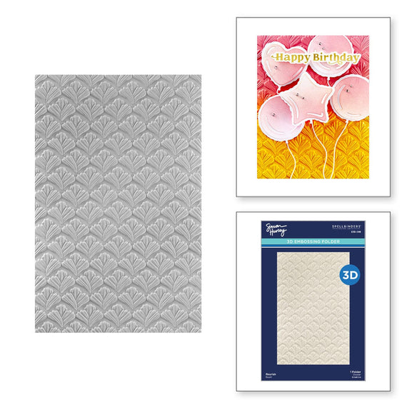 Flourish 3D Embossing Folder from the Birthday Bash Collection by Simon Hurley