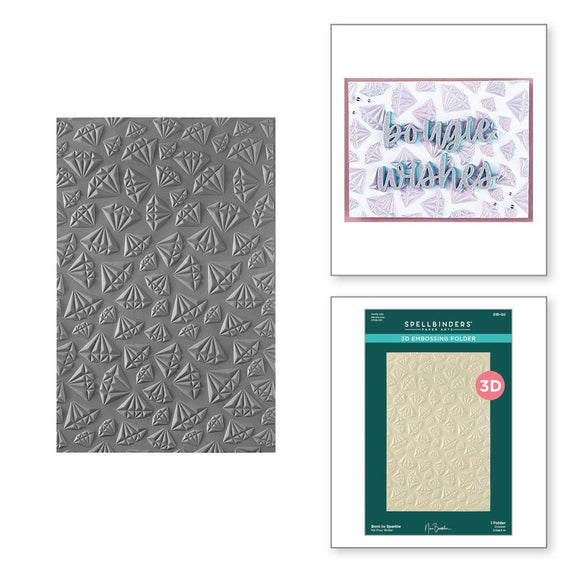 Born to Sparkle 3D Embossing Folder from the Bougie Birthday Collection by Nina Boettcher