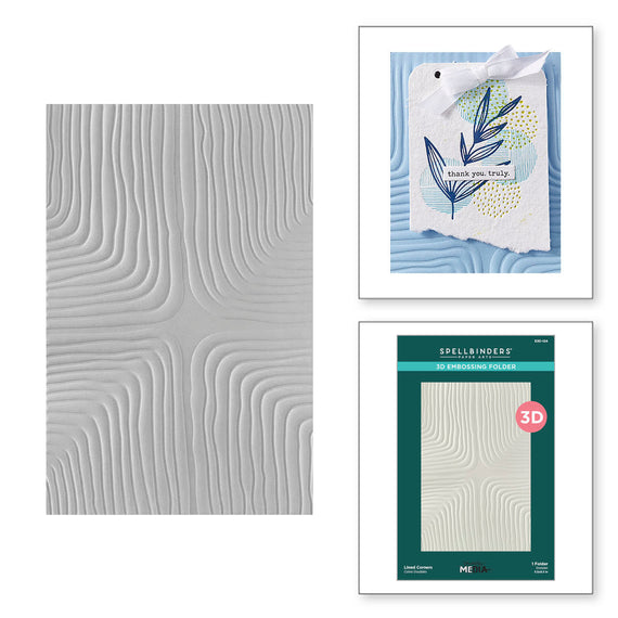Lined Corners 3D Embossing Folder by Dina Wakley