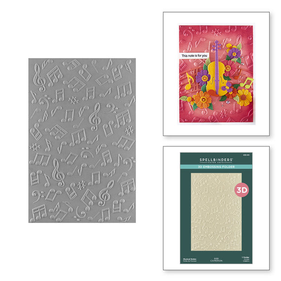 Musical Notes 3D Embossing Folder by Bibi Cameron