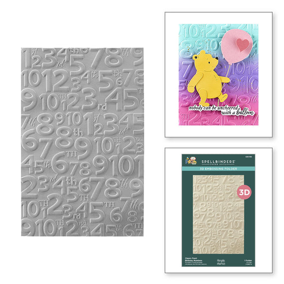 Classic Pooh Birthday Numbers 3D Embossing Folder