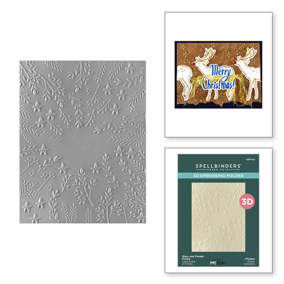 Stars and Fronds Frame 3D Embossing Folder by Dina Wakley
