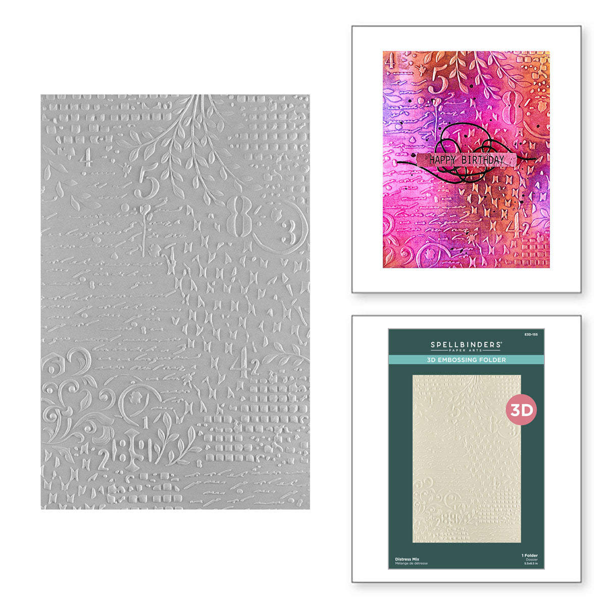Distress Mix 3D Embossing Folder from the Beautifully Imperfect ...