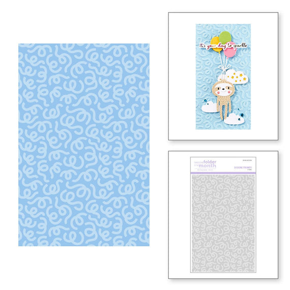 Cascading Streamers  - Embossing Folder of the Month