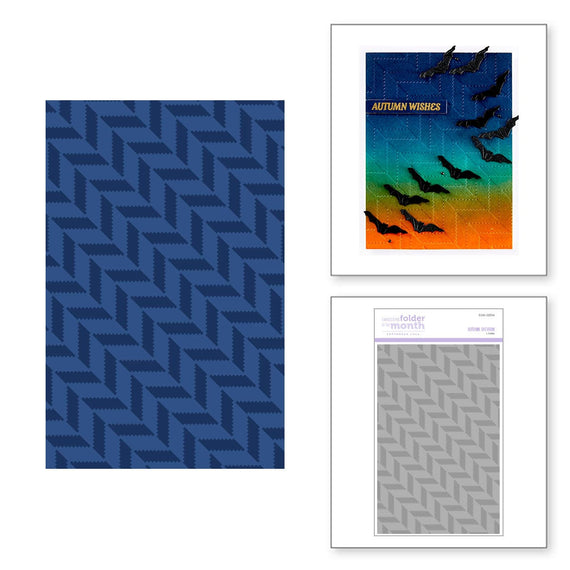 Autumn Chevron  - Embossing Folder of the Month