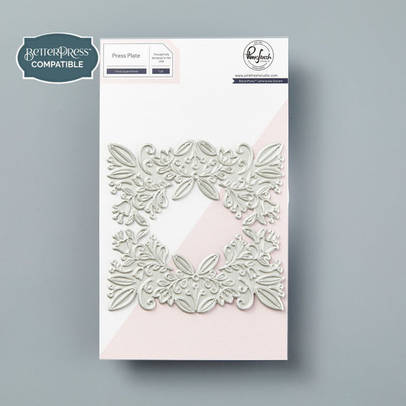PinkFresh Studio Floral Square Frame Press Plate