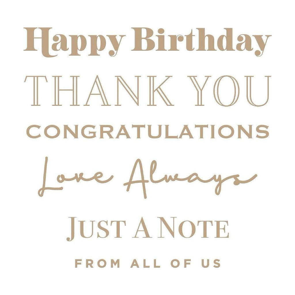 Essential Glimmer Sentiments Glimmer Hot Foil Plate from the Slimline Collection (GLP-278) Colorization