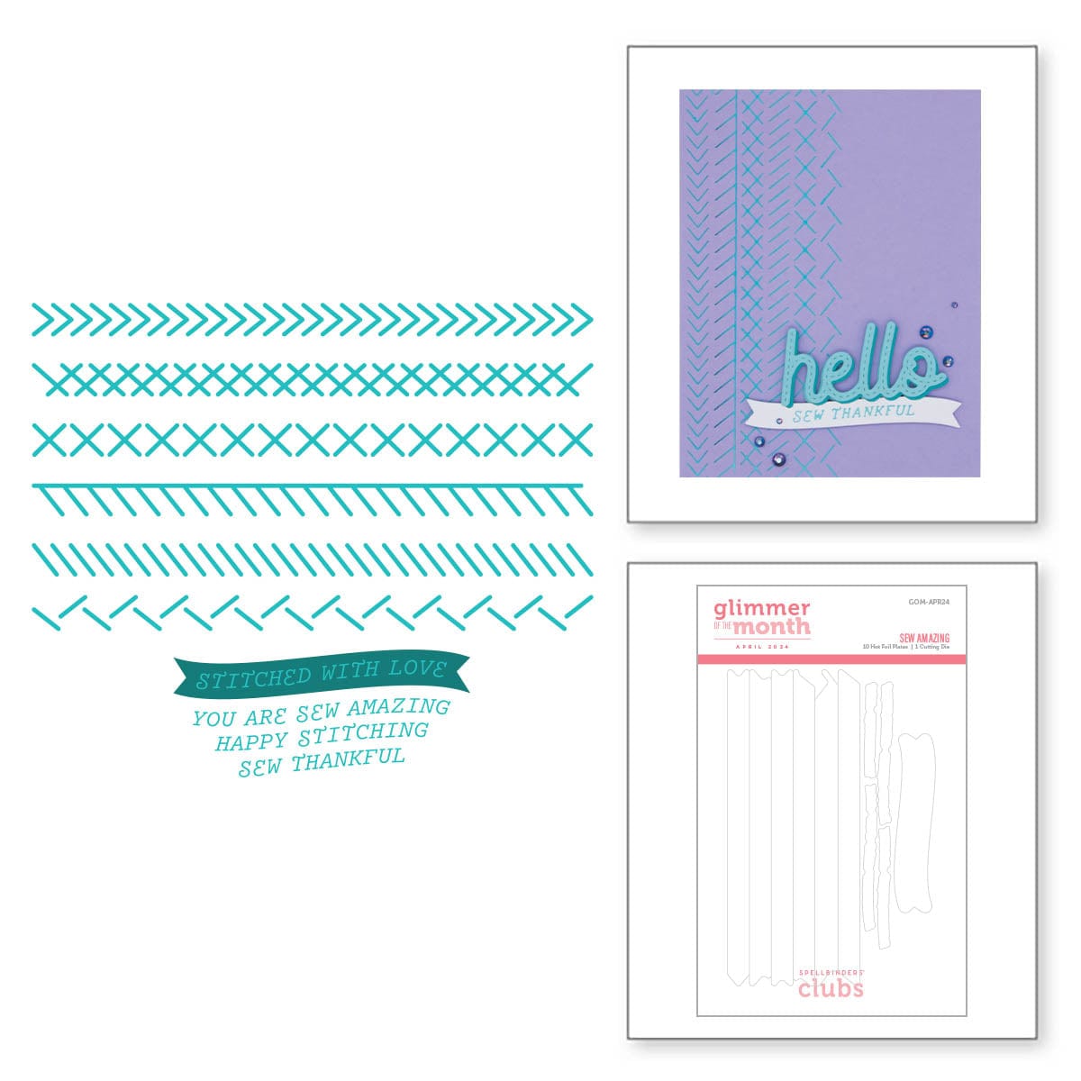 Sew Amazing - Glimmer Hot Foil Kit of the Month (Plates & Die Only ...