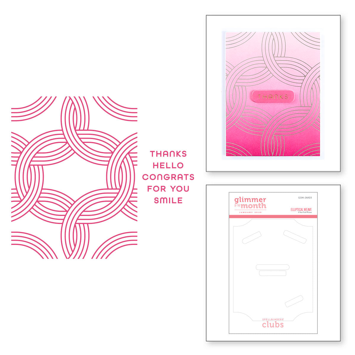 Elliptical Weave - Glimmer Hot Foil Kit of the Month (Plates & Die Onl ...