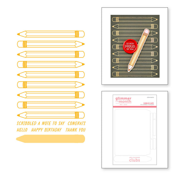 Scribbled A Note -  Glimmer Hot Foil Kit of the Month (Plates & Die Only)