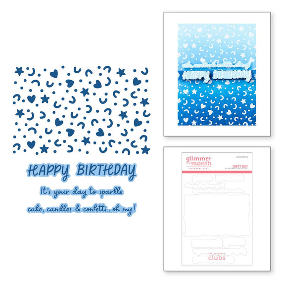 Confetti Burst - Glimmer Hot Foil Kit of the Month (Plates & Die Only)