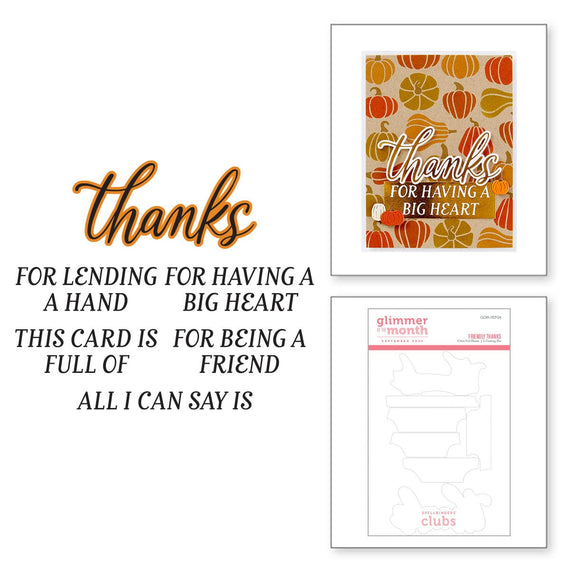 Friendly Thanks - Glimmer Hot Foil Kit of the Month (Plates & Die Only)