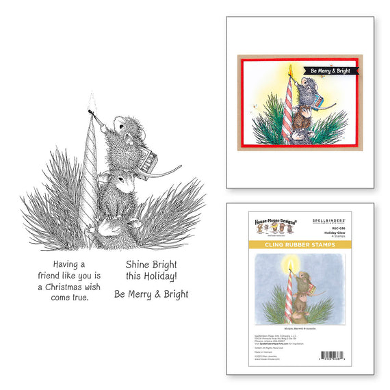 Holiday Glow Cling Rubber Stamp Set