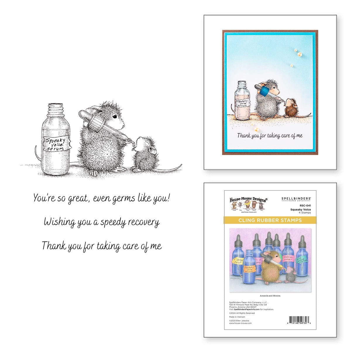 Spellbinders Bundle Collection House-Mouse Festivo: 5 Set Di Timbri In Gomma Per Creazioni Natalizie