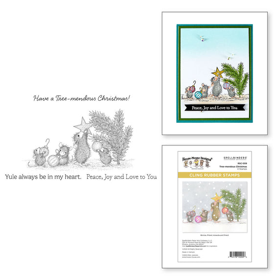 Tree-mendous Christmas Cling Rubber Stamp Set