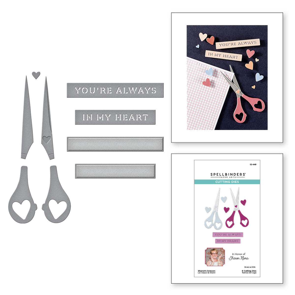 Sharon's Scissors Etched Dies in Honor of Sharon Klima | Spellbinders ...