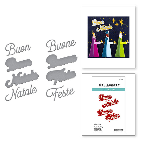 Italian Holiday Sentiments Etched Dies