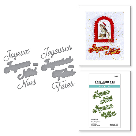 French Holiday Sentiments Etched Dies