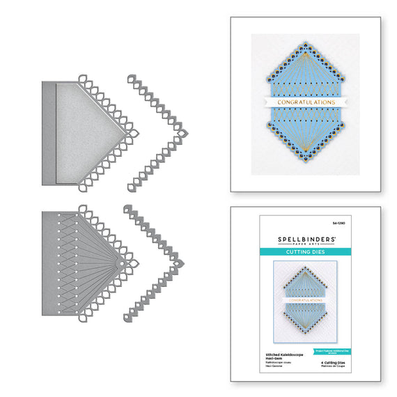 Stitched Kaleidoscope Hexi-Gem Etched Dies from the Hexi-Gems Collection