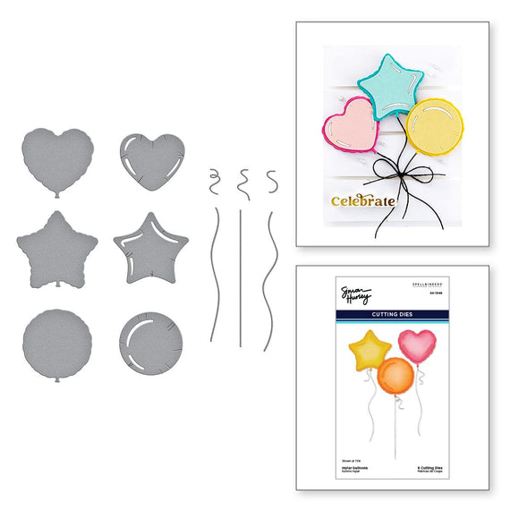 Mylar Balloons Etched Dies from the Birthday Bash Collection by Simon Hurley