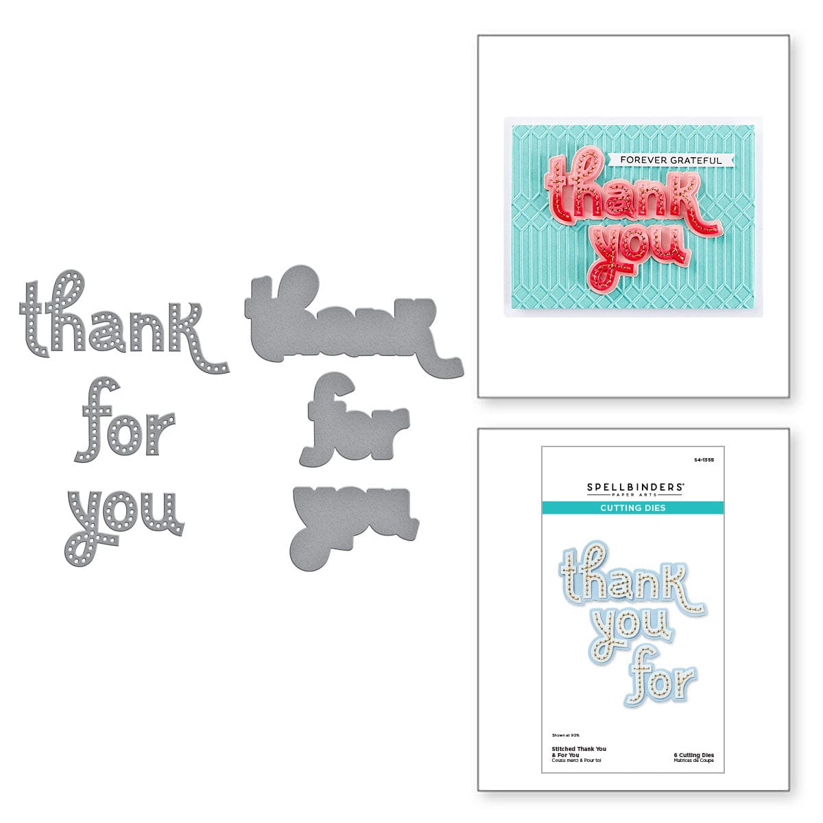 Stitched Thank You & For You Etched Dies from the Out and About ...