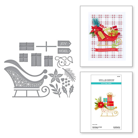 Delivering Joy Sleigh Etched Dies from the Handmade Holidays Collection