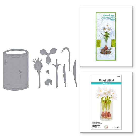 Paperwhites and Glass Vase Etched Dies from the Winter's Grace Garden Collection by Susan Tierney-Cockburn