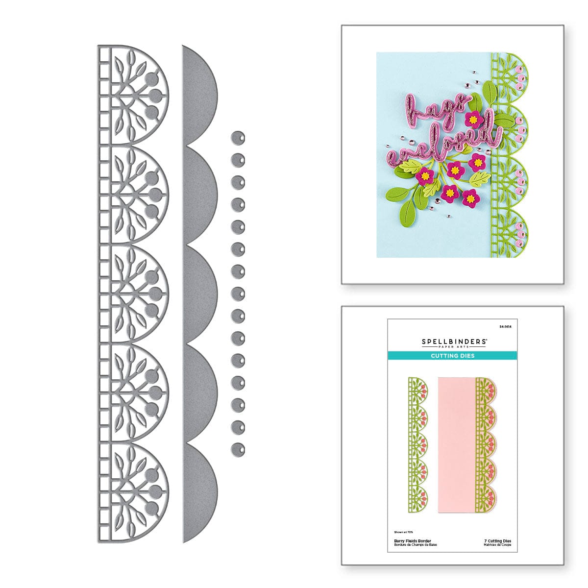 Berry Fields Border Etched Dies from the Vivid Expressions Collection ...