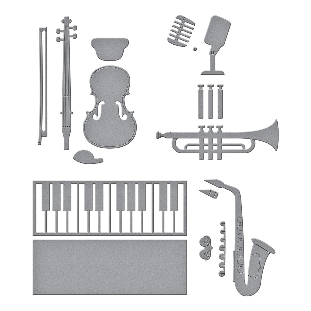 Mini Usable Instruments Mini Musical Instruments Etched Dies from the Bibi's Musical Notes ...
