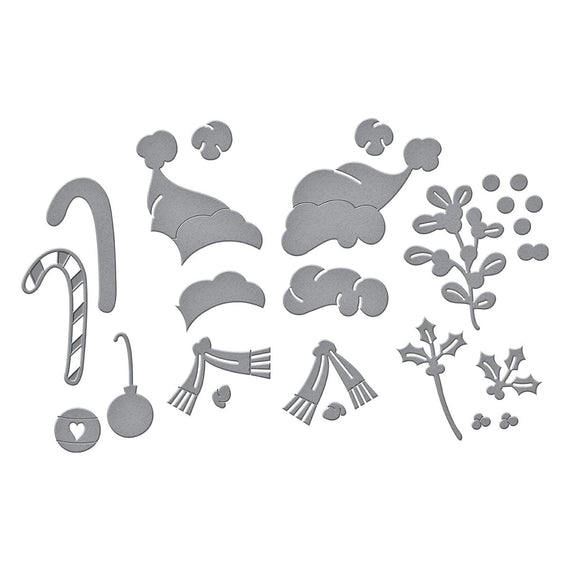Classic Mouse Christmas Embellishments Etched Dies