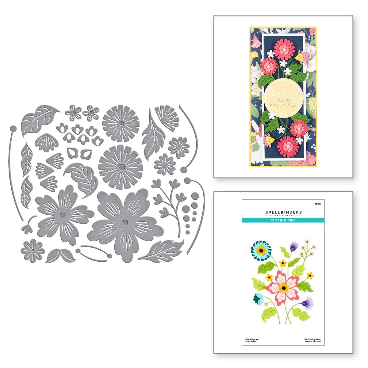 Floral Spray Etched Dies from the Bayfair Collection | Spellbinders ...