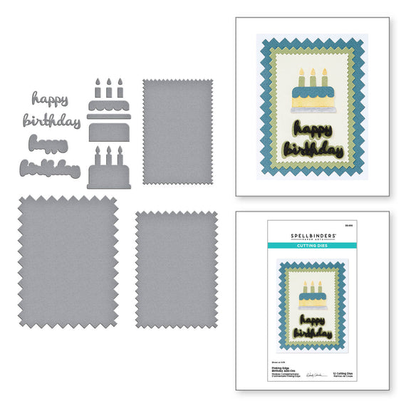 Pinking Edge Birthday Add-Ons Etched Dies by Wendy Vecchi