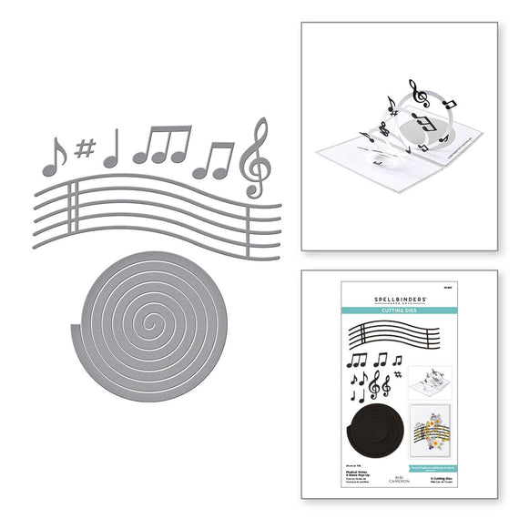 Musical Notes & Stave Pop-Up Etched Dies by Bibi Cameron