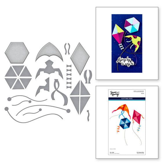 Fly a Kite Etched Dies from the Sky's the Limit Collection by Simon Hurley