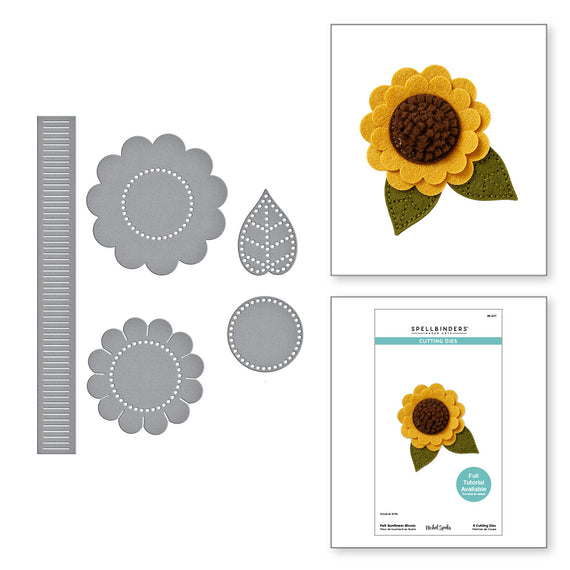 Felt Sunflower Bloom Etched Dies by Nichol Spohr