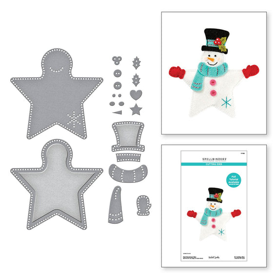 Felt Snowman Star Etched Dies by Nichol Spohr