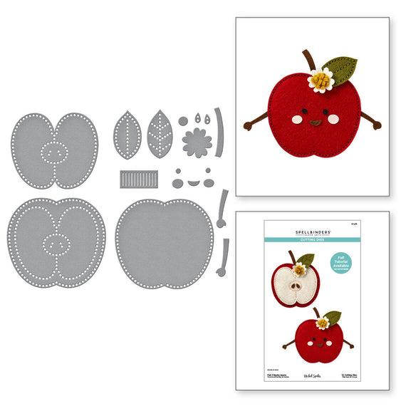 Felt Cheeky Apple Etched Dies by Nichol Spohr