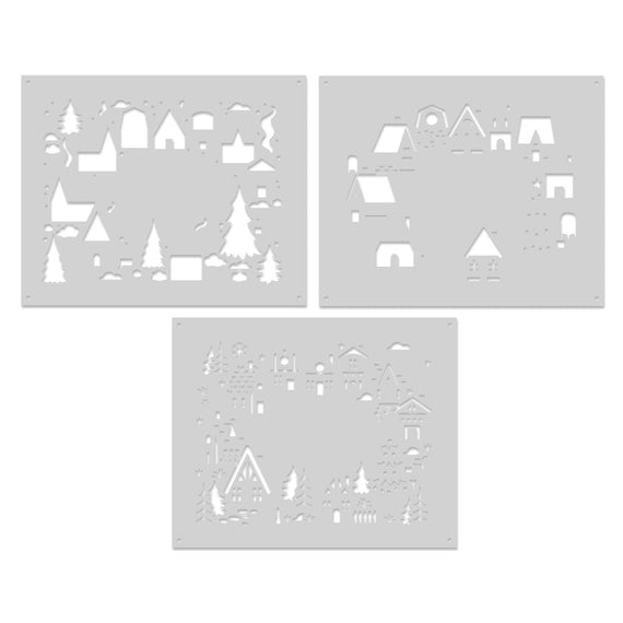 Hero Arts Color Layering Holiday Neighborhood Stencils