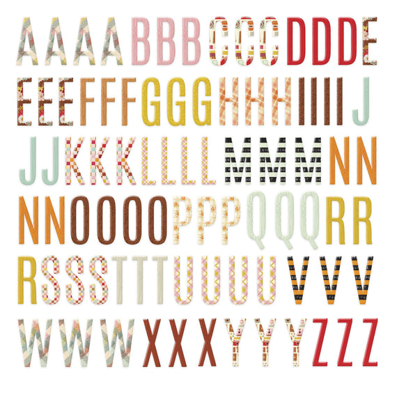 Autumn Archives Chipboard Alphabet Stickers by Kelly Bangs
