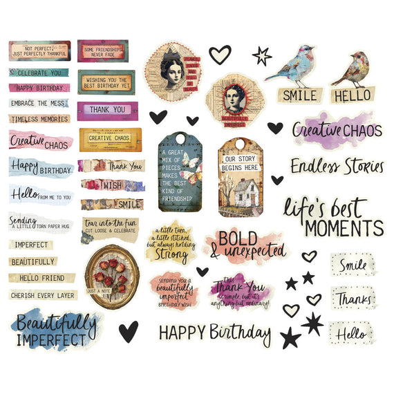 Beautifully Imperfect Die Cut Sentiments - 110 pc