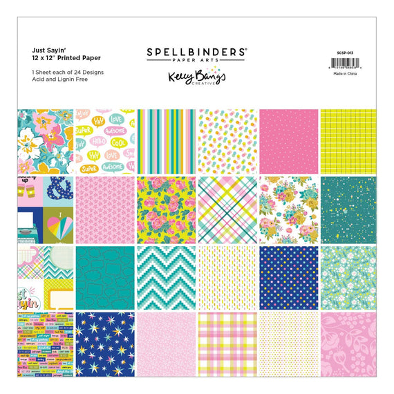 Just Sayin' 12"" x 12"" Printed Paper Pack from the Just Sayin' Collection by Kelly Bangs