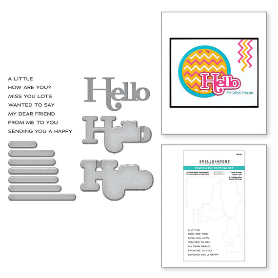 A Little Hello Sentiments Clear Stamp and Die Set from the Spotlight Frames and Florals Collection by Lisa Horton